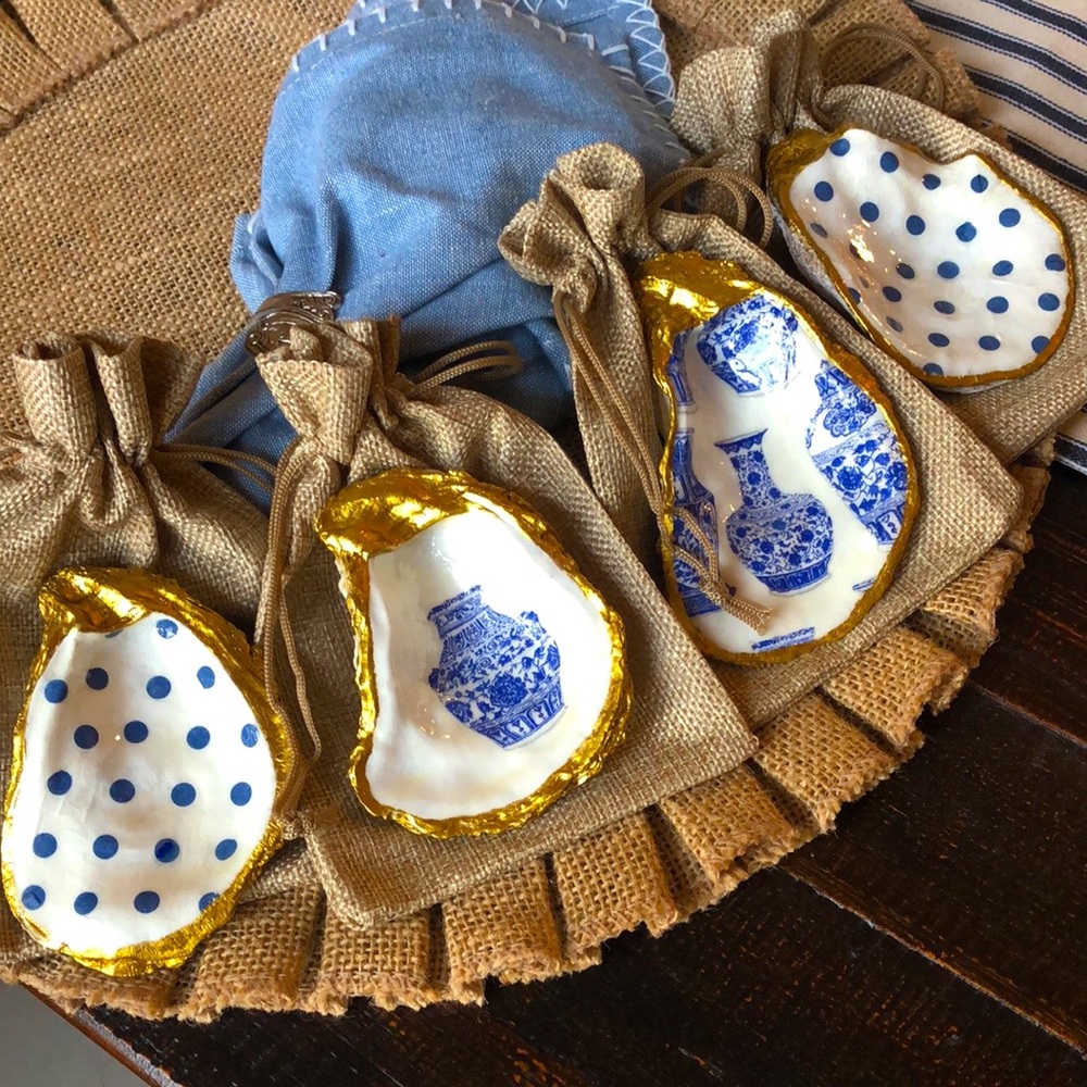 Create a Bundle of Découpage Oysters (jewelry ring trinket dishes)